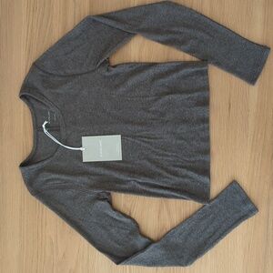 Everlane the Supima Micro Rib Crop Long Sleeve Mocha Small